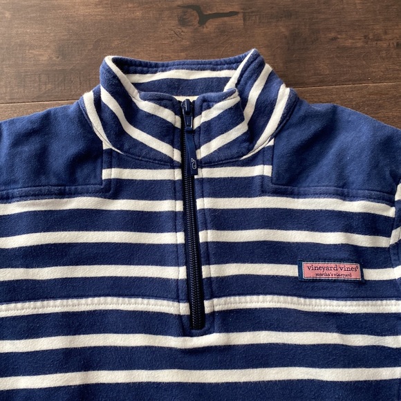 Women’s Vineyard Vines half zip sweatshirt navy and white stripe XS - Picture 2 of 8